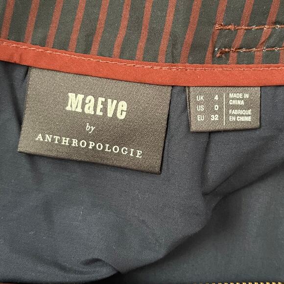 Maeve by Anthropologie Faux Patent Leather Skirt - Wine Bordeaux Brown - Size 0 - Picture 4 of 7